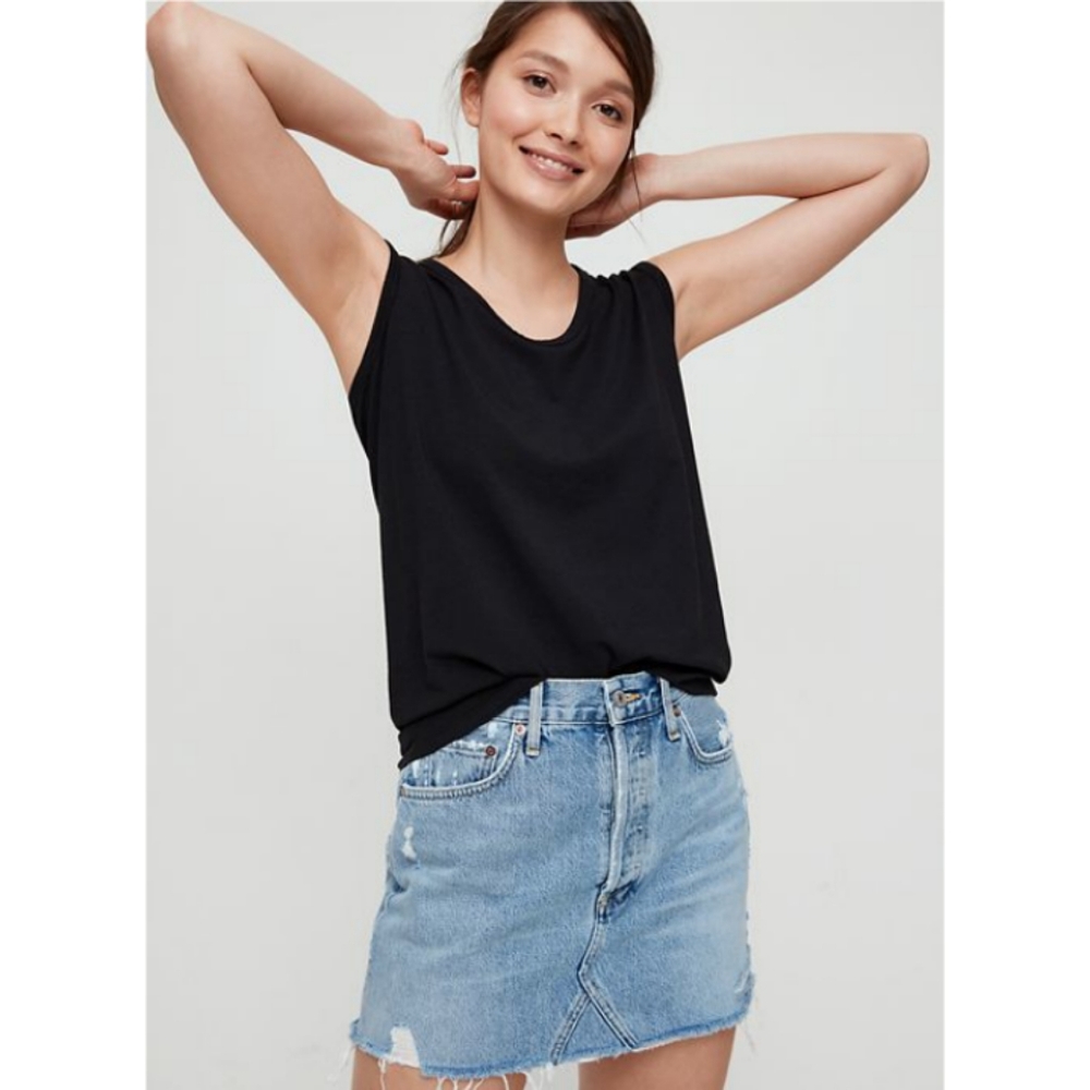 Aritzia Wilfred Free Charcoal Relaxed Fit Tank S